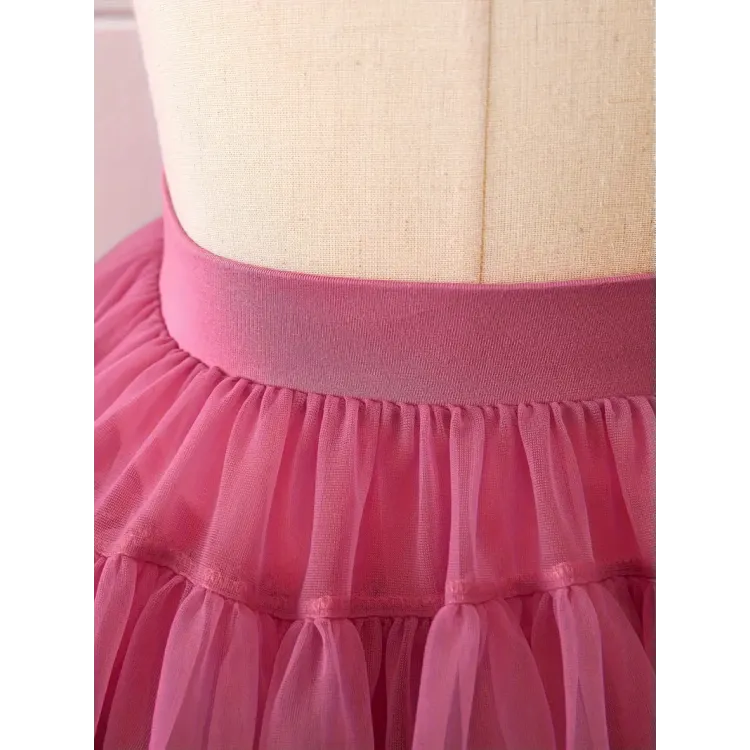 Tutu kids skirt - Latte Red