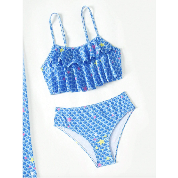 Παιδικό μαγιό γοργόνα  3 κομμάτια Γαλάζιο