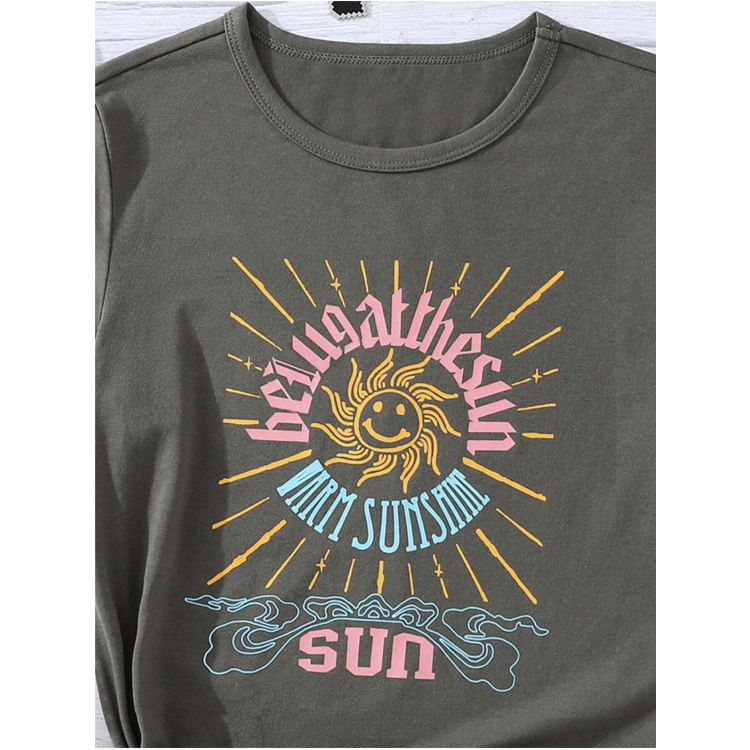 Girls t-shirt Sun Letter Graphic Tee