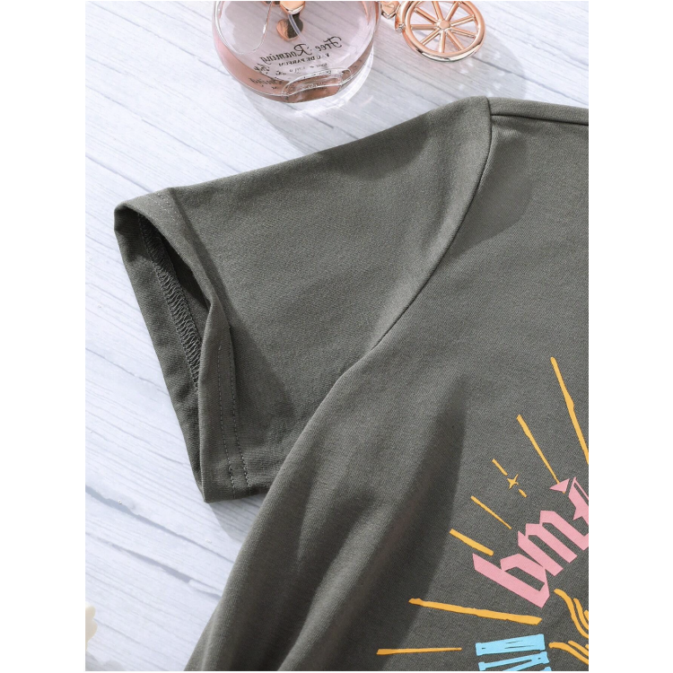 Girls t-shirt Sun Letter Graphic Tee