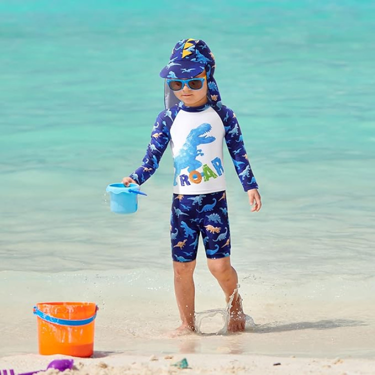 Παιδικό μαγιό με καπελάκι δεινόσαυρος