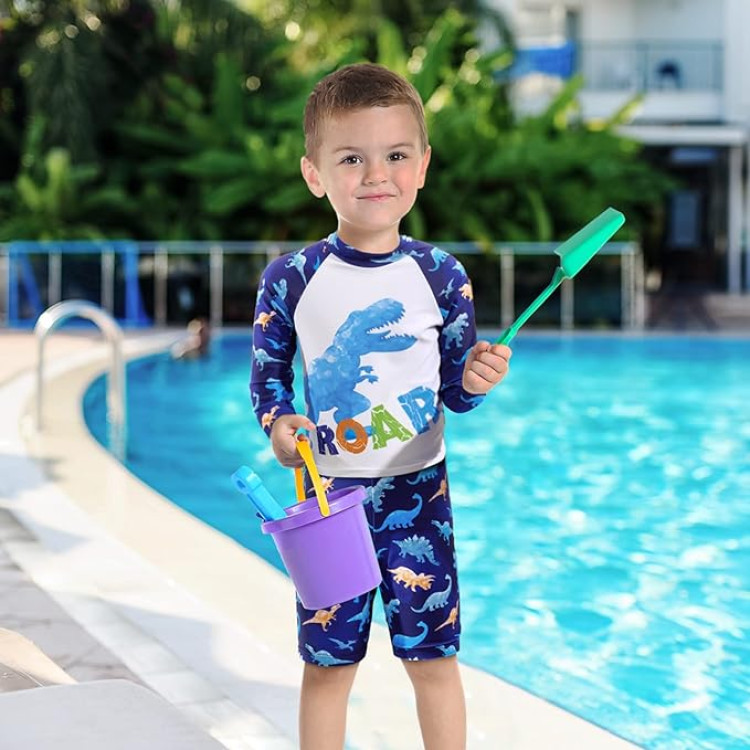 Παιδικό μαγιό με καπελάκι δεινόσαυρος