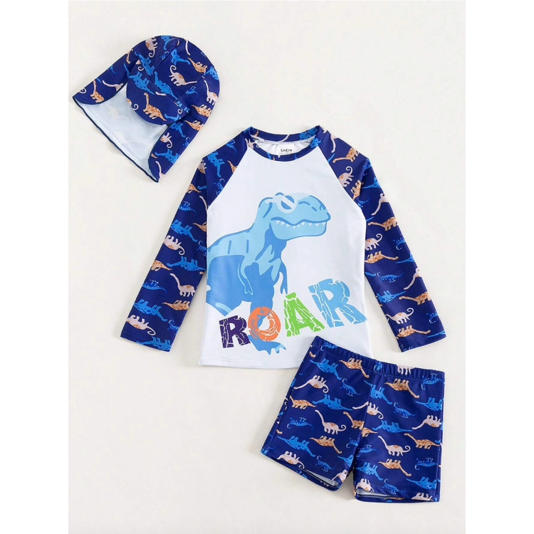 Παιδικό μαγιό με καπελάκι δεινόσαυρος