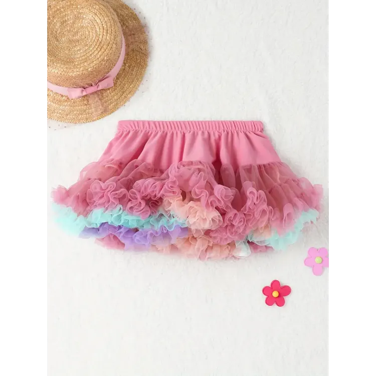 Φούστα Παιδική tutu -  Multicolor Ροζ