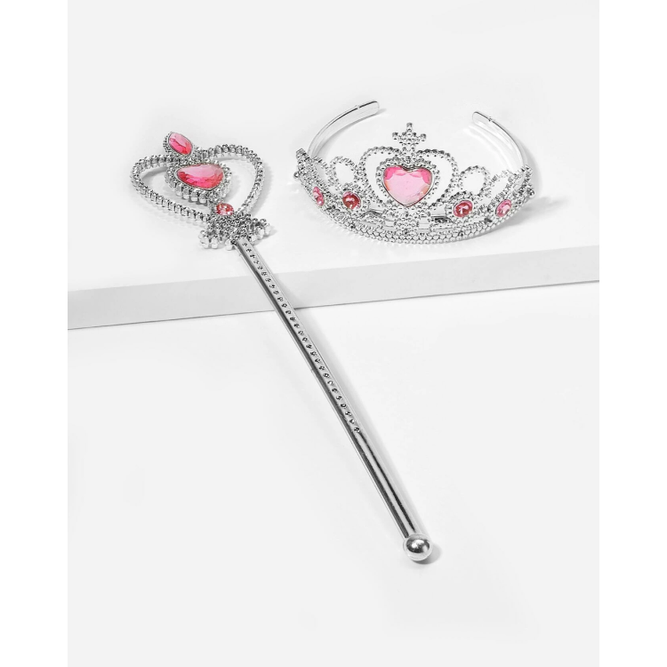 Σετ Στέμμα και μαγικό ραβδί - Ροζ