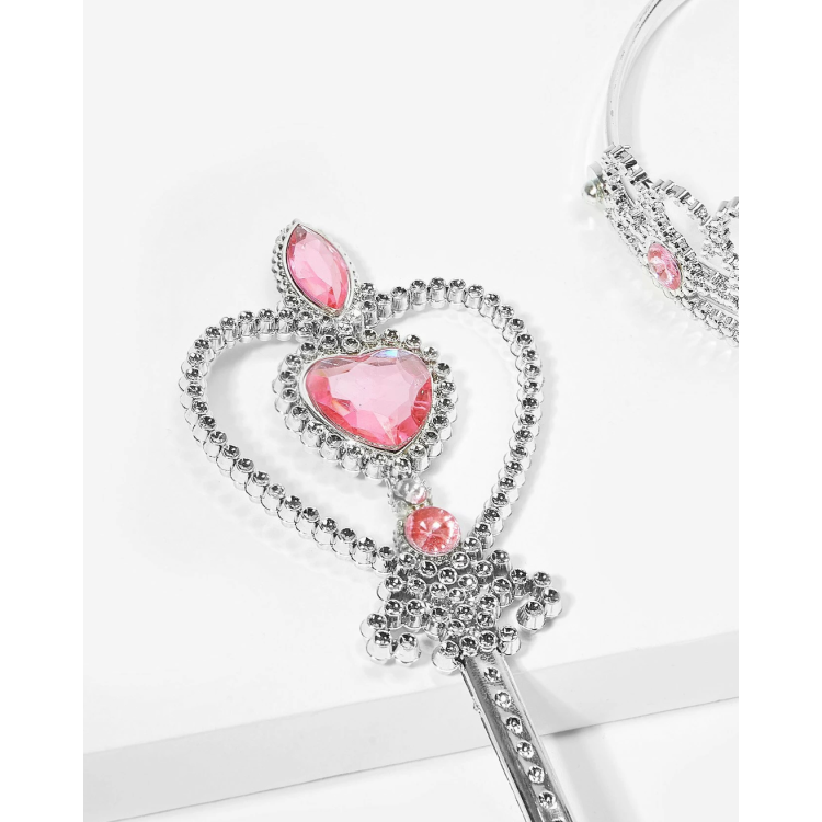 Σετ Στέμμα και μαγικό ραβδί - Ροζ