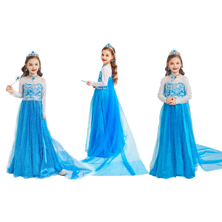Σετ Πριγκίπισσα του παραμυθιού Στολή για παιδιά -  Γαλάζια