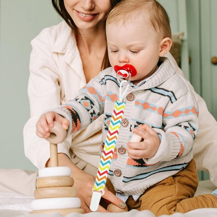 Σετ απο 3 λουράκια για πιπίλες Λευκά