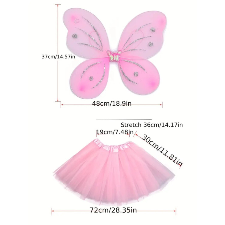 Σετ από 4 αξεσουάρ στολή Νεράιδας - ροζ