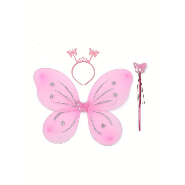 Σετ από 4 αξεσουάρ στολή Νεράιδας - ροζ