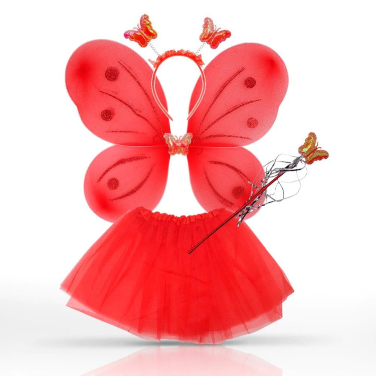 1 Set Fairy Costume for Girls - Red