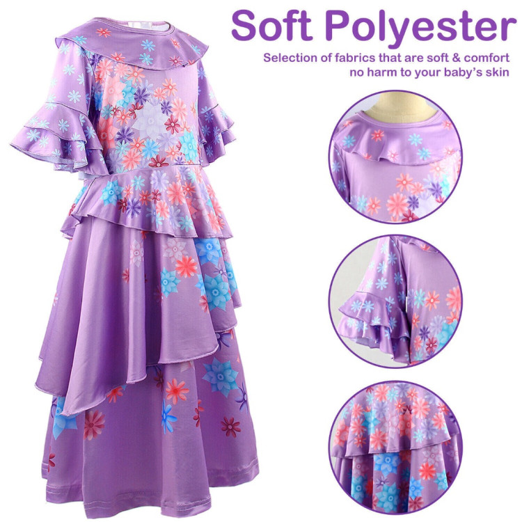 Παιδική στολή Μωβ Princess Flower με αξεσουάρ