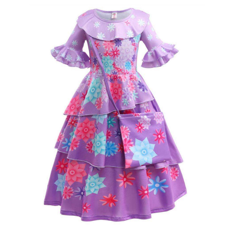 Παιδική στολή Μωβ Princess Flower με τσαντάκι