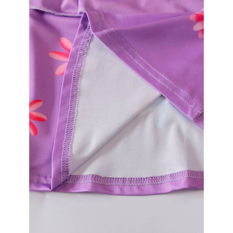 Παιδική στολή Μωβ Princess Flower με τσαντάκι