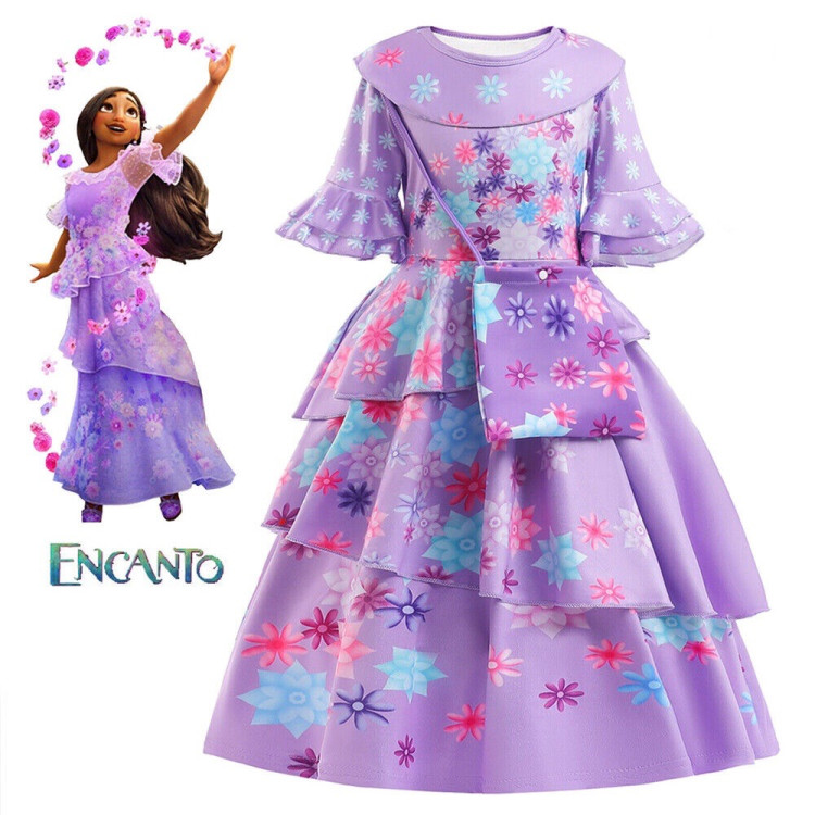 Παιδική στολή Μωβ Princess Flower με τσαντάκι