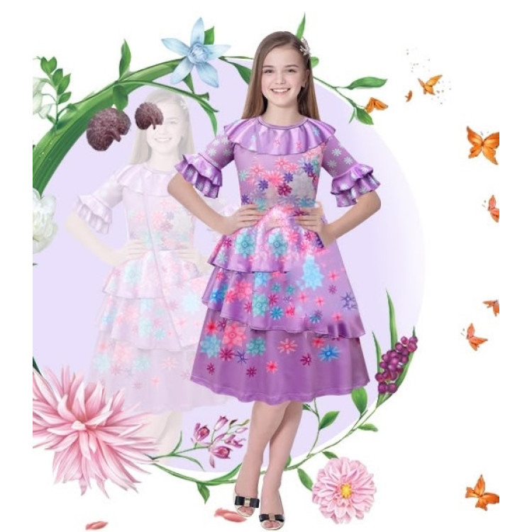 Παιδική στολή πριγκίπισσα των λουλουδιών με κορδέλα για τα μαλλία