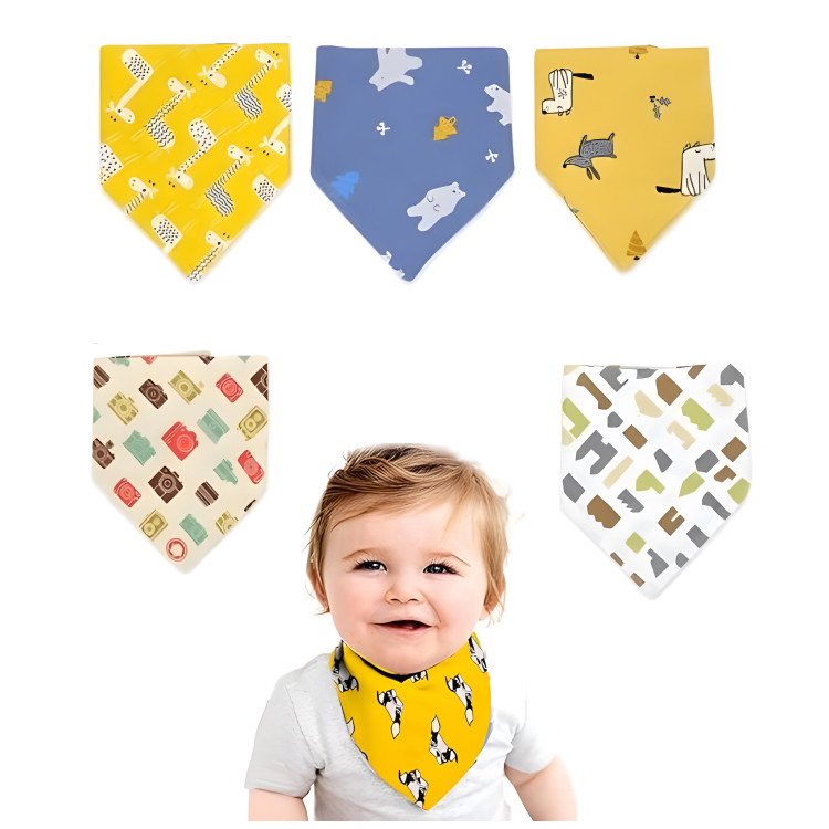 Σετ με 5 βαμβακερές σαλιάρες