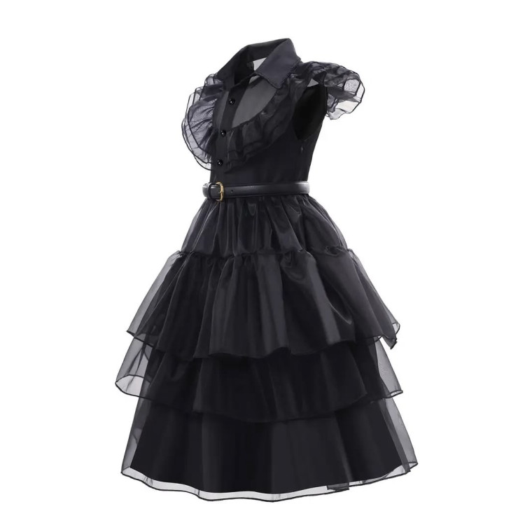4pcs Costume like Wednesday Addams - Black
