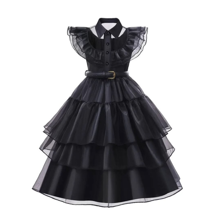 4pcs Costume like Wednesday Addams - Black