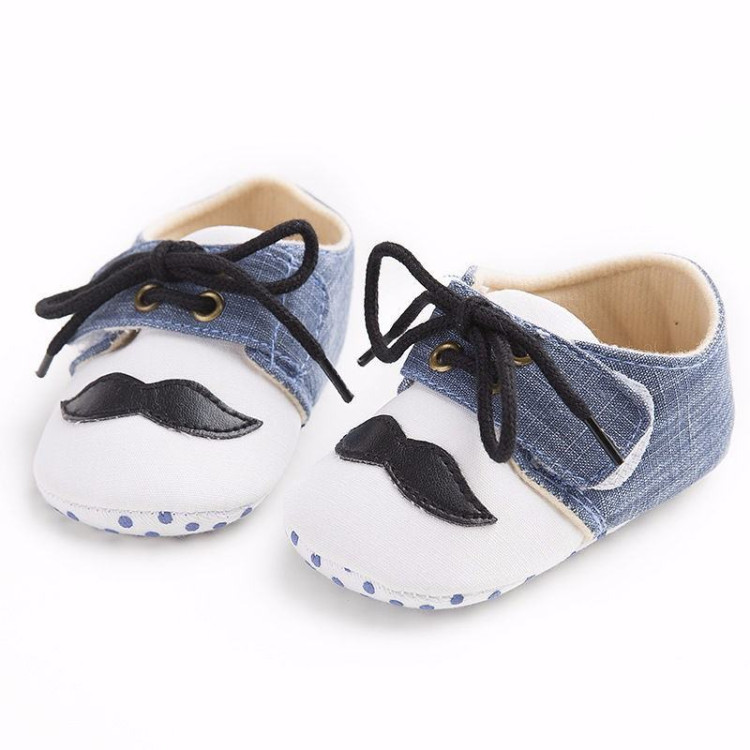Mustache baby Shoes Blue