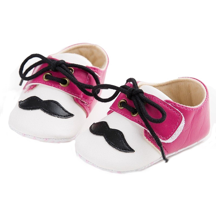 Mustache baby Shoes Pink