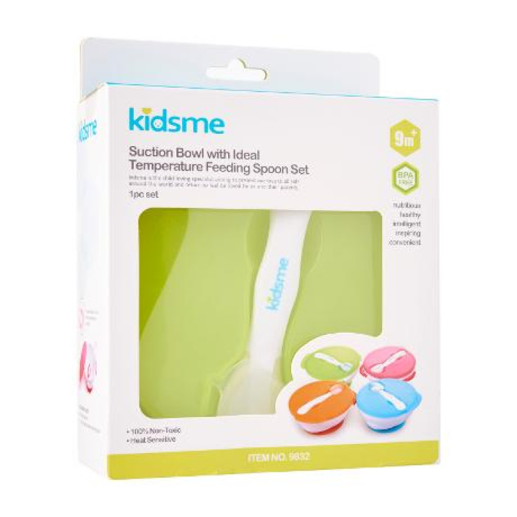 Kidsme - Πράσινο σετ Μπόλ με κουτάλι