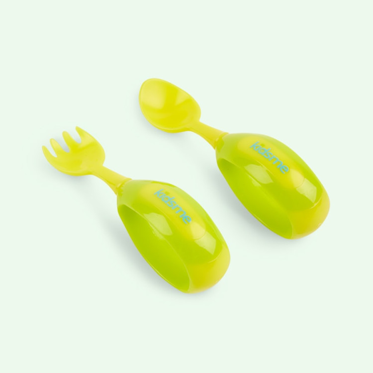 Kidsme - Toddler Spoon and Fork Set Lime