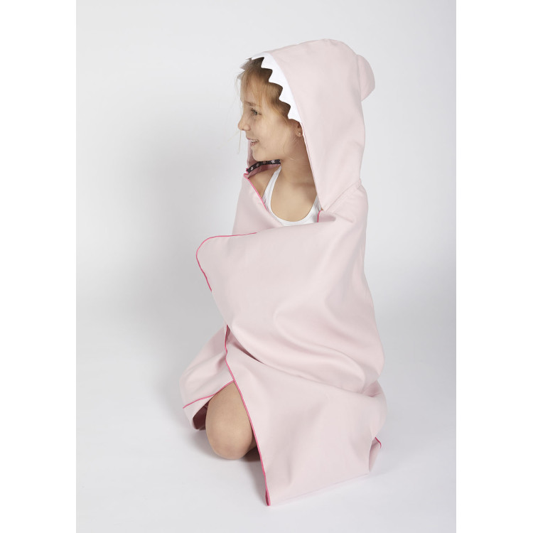 Autonomy hooded towel Shark Light Pink