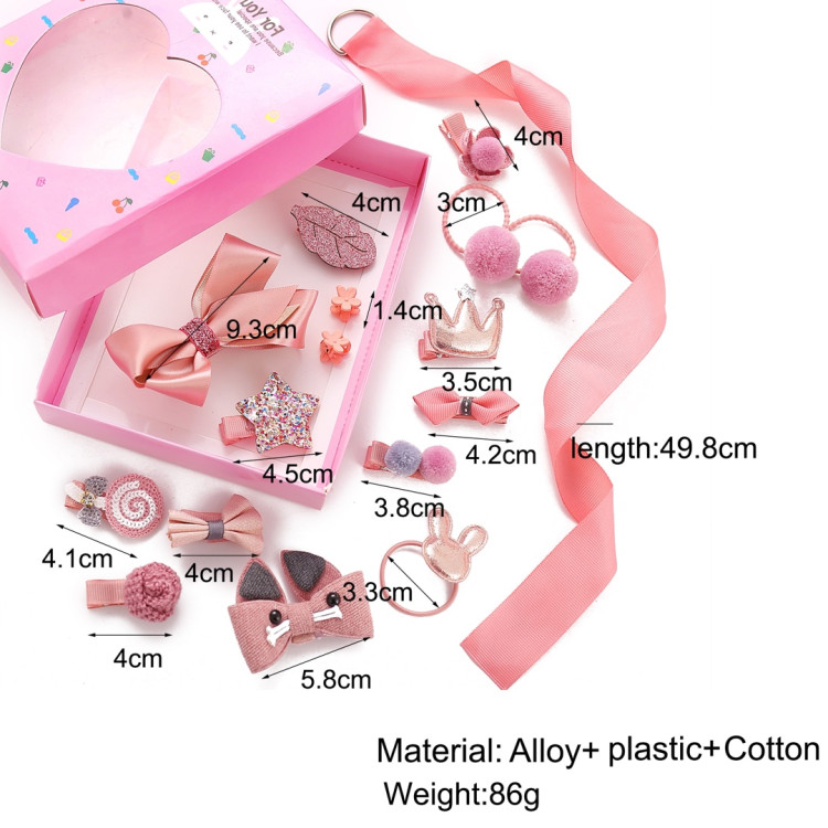 Ροζ - Σετ με αξεσουάρ για τα μαλλιά σε κουτί