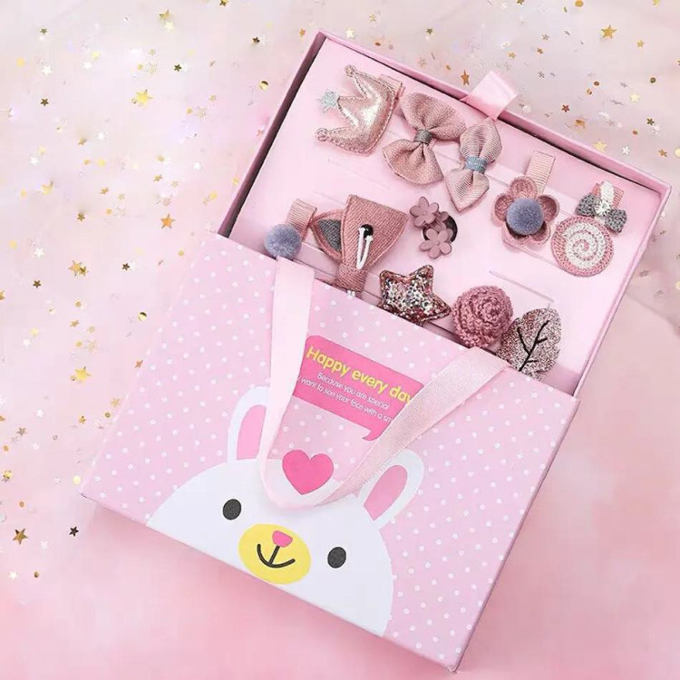 Ροζ - Σετ με αξεσουάρ για τα μαλλιά σε κουτί