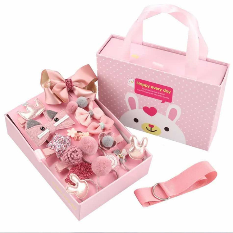 Ροζ - Σετ με αξεσουάρ για τα μαλλιά σε κουτί