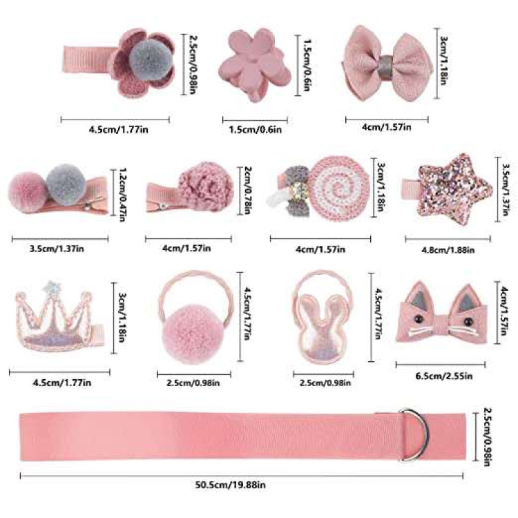 Σετ με αξεσουάρ για τα μαλλιά σε κουτί - Απαλό Ροζ