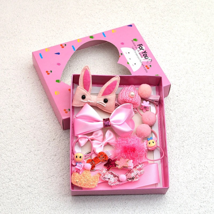 Σετ με αξεσουάρ για τα μαλλιά σε κουτί - Απαλό Ροζ