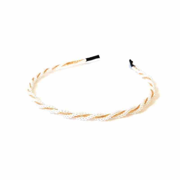 Χειροποίητο Στέμμα με πέρλες για πριγκίπισσες Κρεμ Λευκό