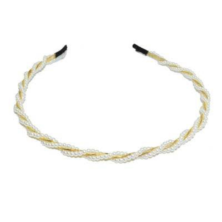 Χειροποίητο Στέμμα με πέρλες για πριγκίπισσες Κρεμ Λευκό