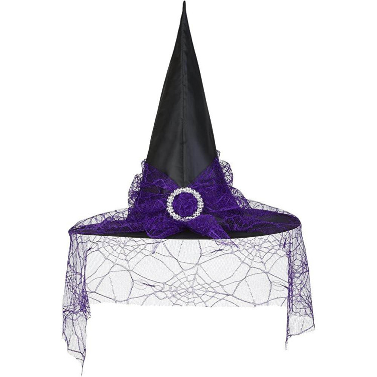 Καπέλο για μικρές μαγισσούλες Μαύρο - Μωβ