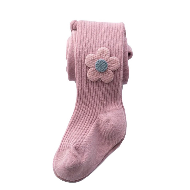 Παιδικό καλτσόν με λουλουδάκι - Ροζ