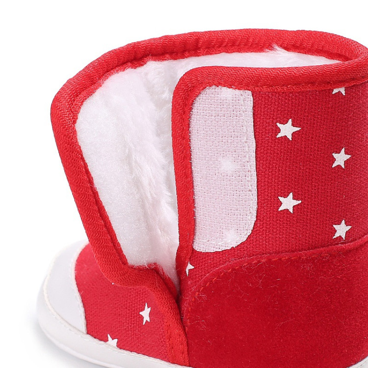 Παιδικά μποτάκια με γούνα Θερμαντικά Κοκκινα Αστεράκια