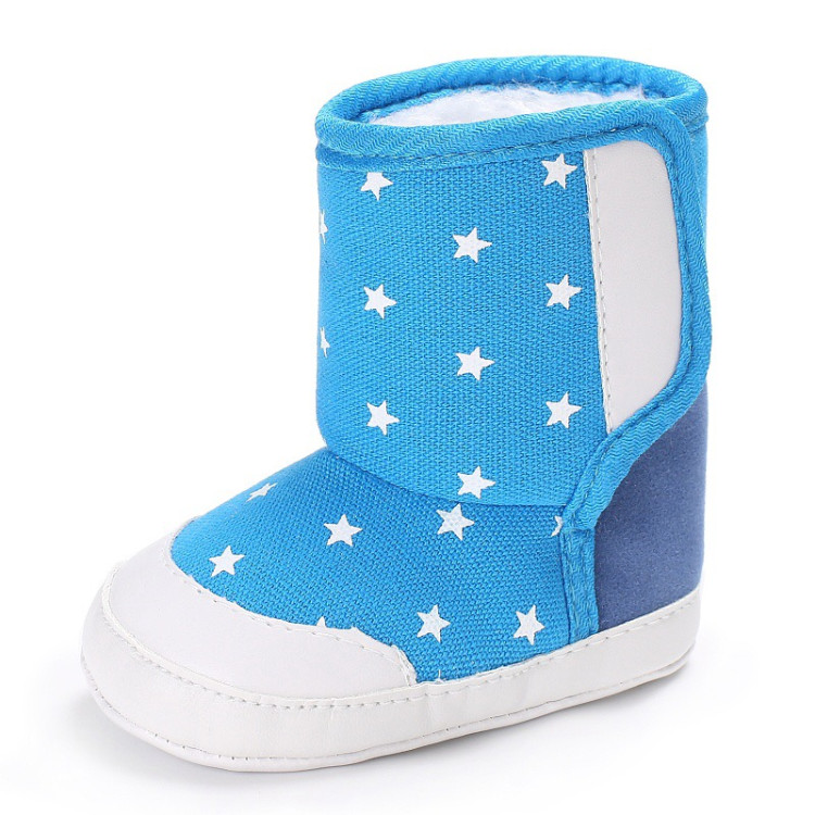 Παιδικά μποτάκια με γούνα Θερμαντικά Μπλε Αστεράκια