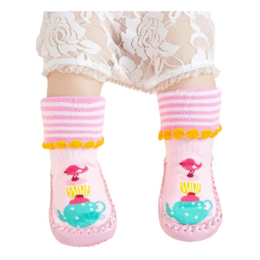 Θερμαντικά Βρεφικά αντιολισθητικά καλτσάκια απαλό ροζ