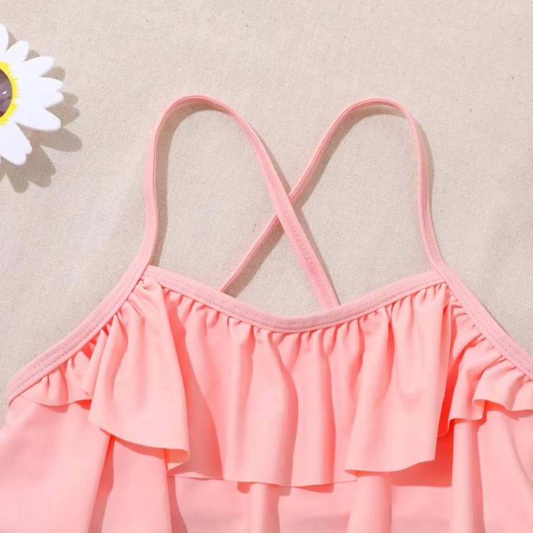 Mαγιό Ροζ 2 Κομμάτια Floral