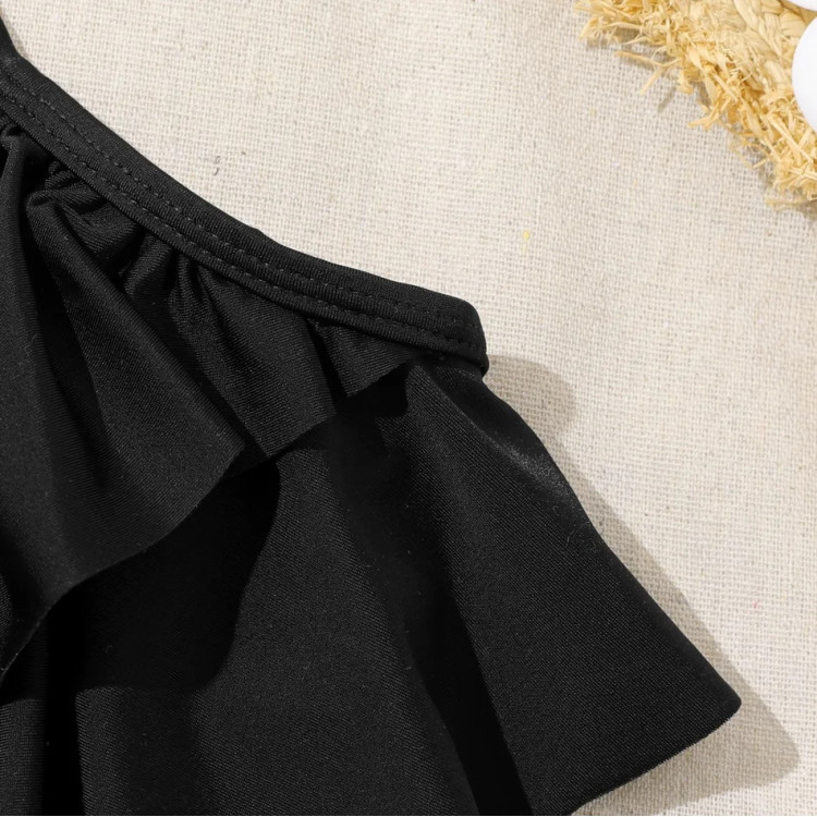 Mαγιό Μαύρο - 2 Κομμάτια Floral