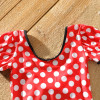 Polka dots Bowknot Design Red Onepiece Swimsuit