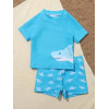 Shark Print Beach Swimsuit Light Blue