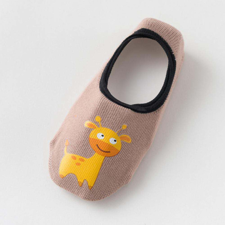 Παιδικά αντιολισθητικά καλτσάκια καμηλοπάρδαλη - Καφέ