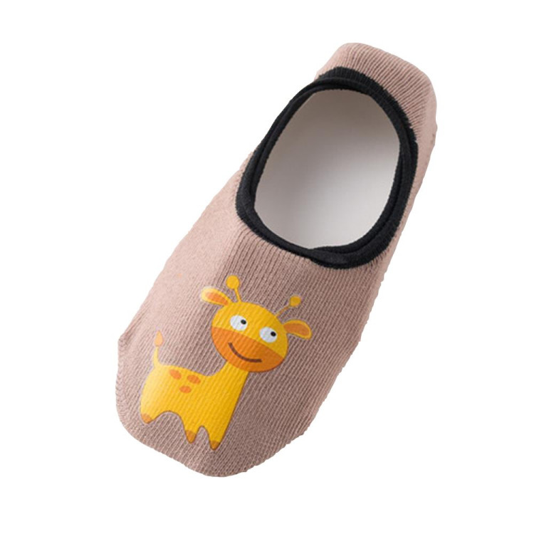 Παιδικά αντιολισθητικά καλτσάκια καμηλοπάρδαλη - Καφέ
