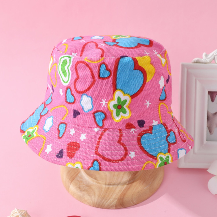 Allover Print Camouflage Bucket Hat - Hot Pink