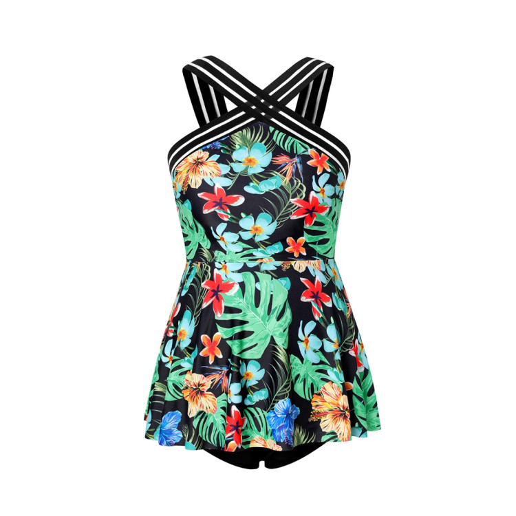 Μαγιό εγκυμοσύνης Floral - Μαύρο