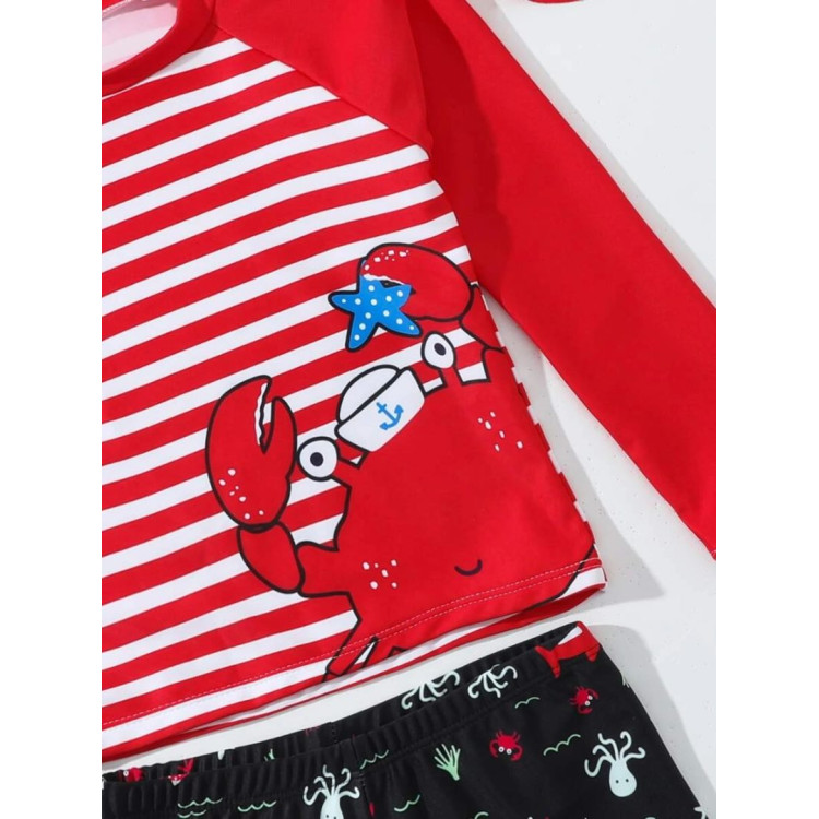 Παιδικό μαγιό με καπελάκι Κόκκινο