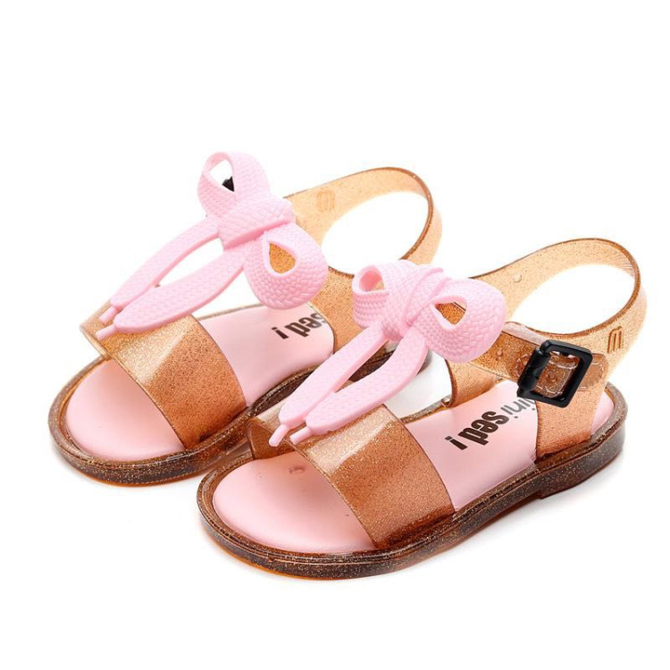 Bowknot Colorblock Sandals - Pink